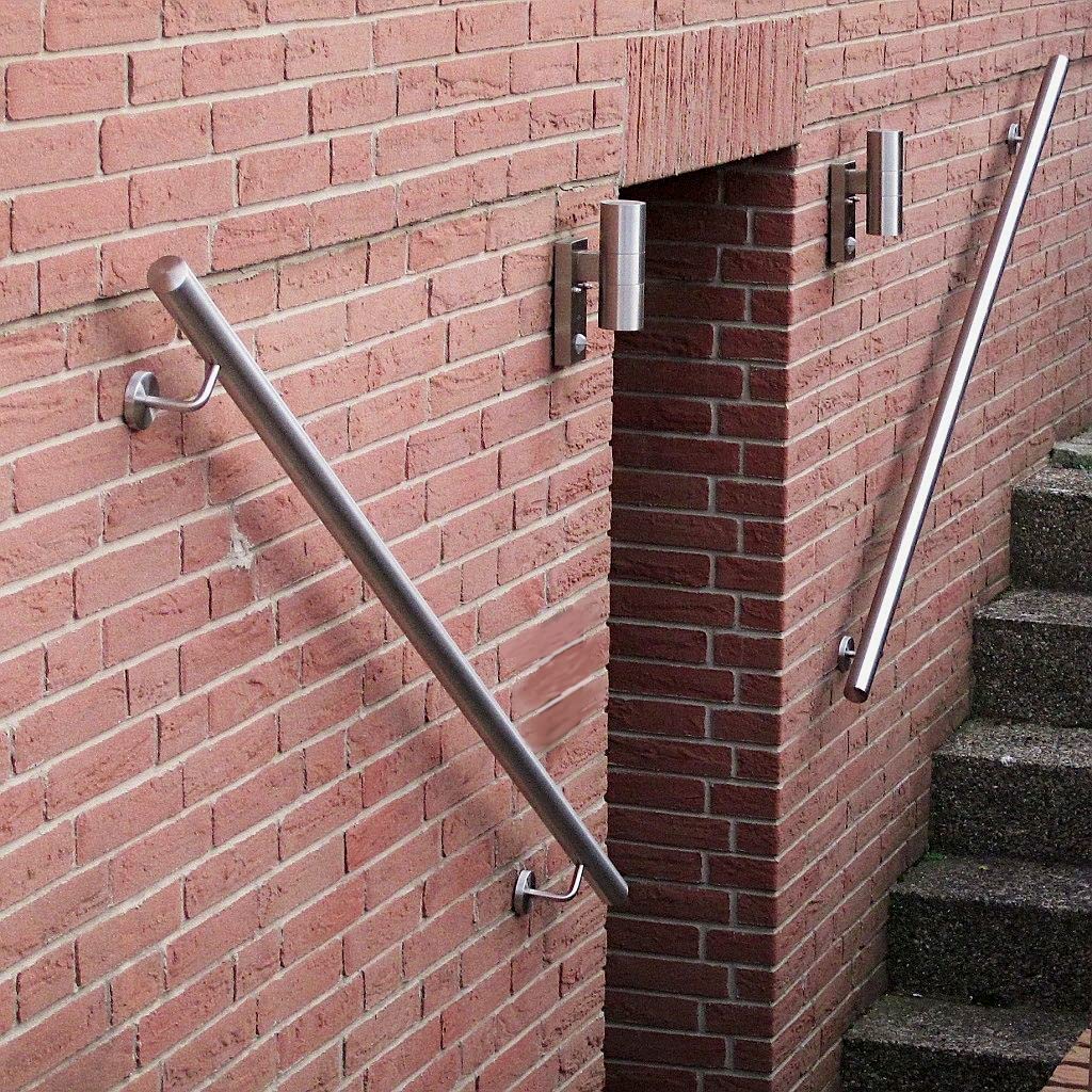TIBU Handlauf Geländer Edelstahl Ø 42,4 mm Länge 180 cm Rostfrei Außen Innen