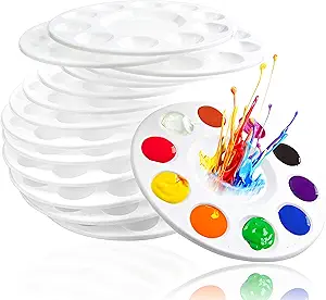 inifus 22 PCS Paint Tray Palettes for Kids, Plastic Paint Pallet with 10 Wells, Acrylic Artist Paint Tray Palette for Kids, Students to Acrylic Oil Watercolor Craft Supplies DIY Art Painting