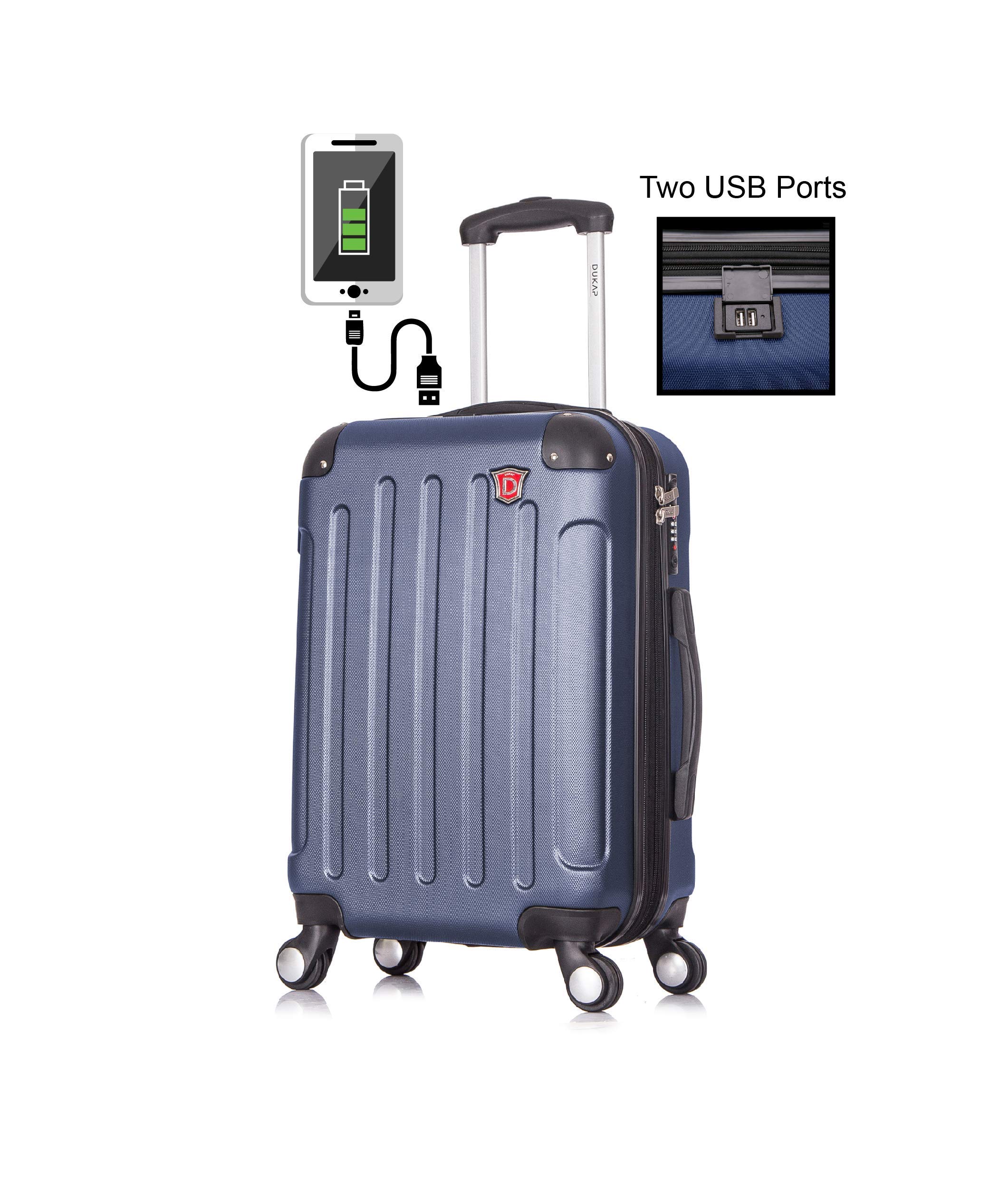 Buy DUKAP Intely 20 Inch Hardside CarryOn Luggage with Integrated USB