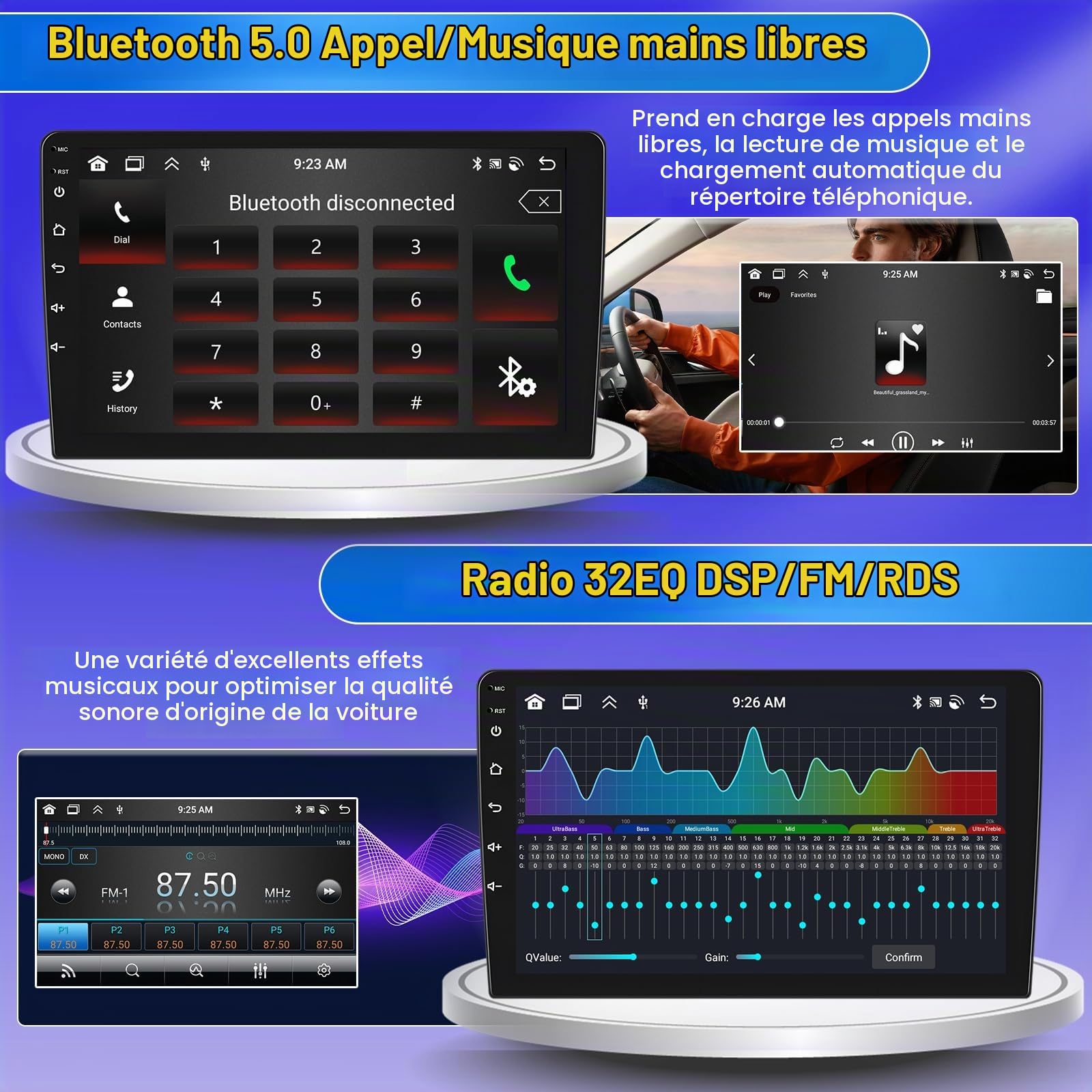 8 Core 4+64GB Android 15 Autoradio pour Seat Leon 2005-2012 Wireless Carplay Android Auto, Ecran Tactile 9 Pouces Poste Radio Voiture Bluetooth Stereo Con WiFi, GPS, Caméra de Recul, FM RDS, SWC