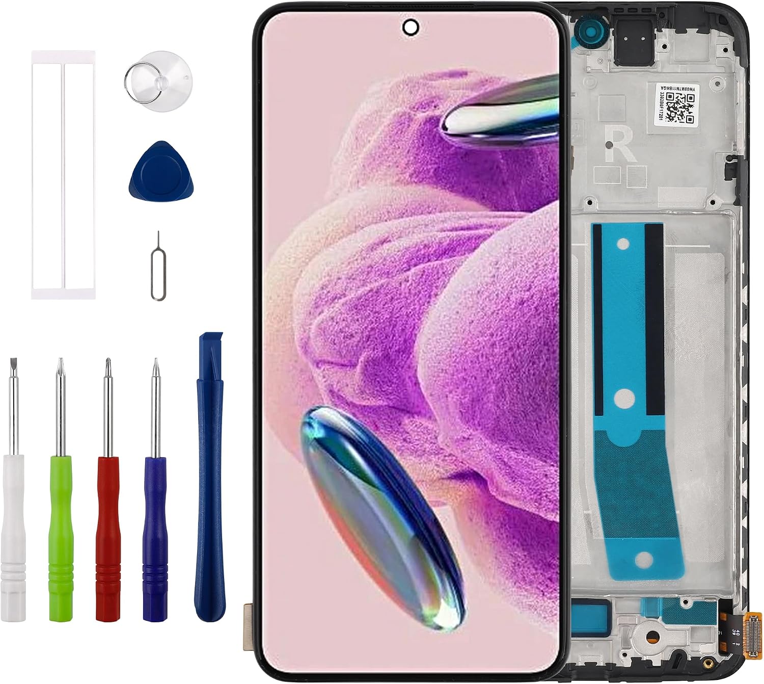 [Supports Fingerprints][with Frame] New Duotipa OLED Display for Xiaomi Redmi Note 12S 2303CRA44A Screen Digitizer Assembly LCD Diaplay with Technical Repair Tools Kit