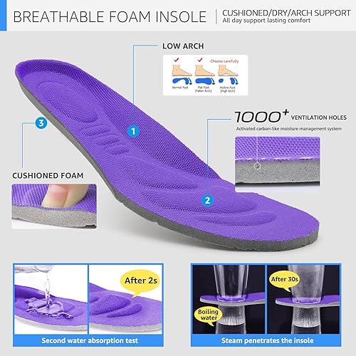 Miniatura 5 de STQ Zapatos de caminar para mujer con soporte de arco antideslizantes, zapatos de trabajo acolchados sin cordones