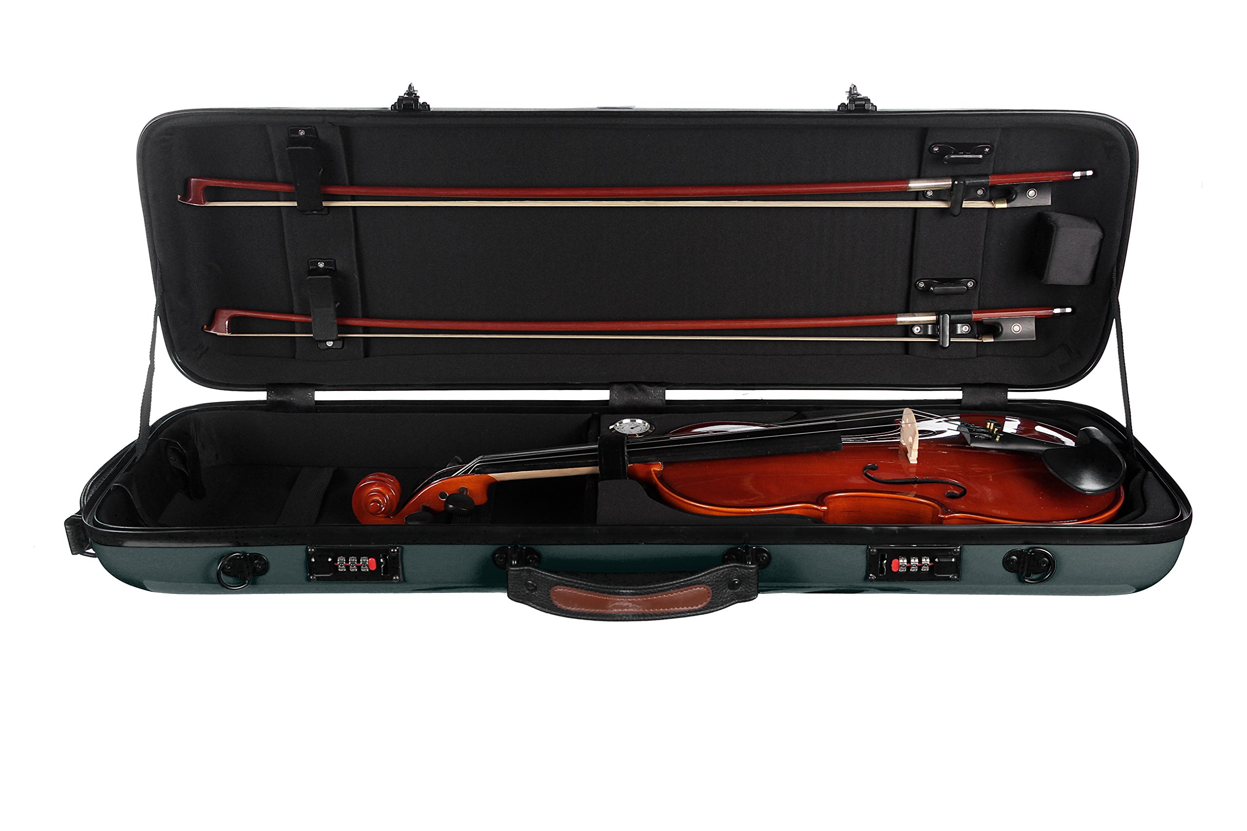 Geigenkoffer Fiberglass Safe Oblong 4/4 grün M-Case + Musiktasche