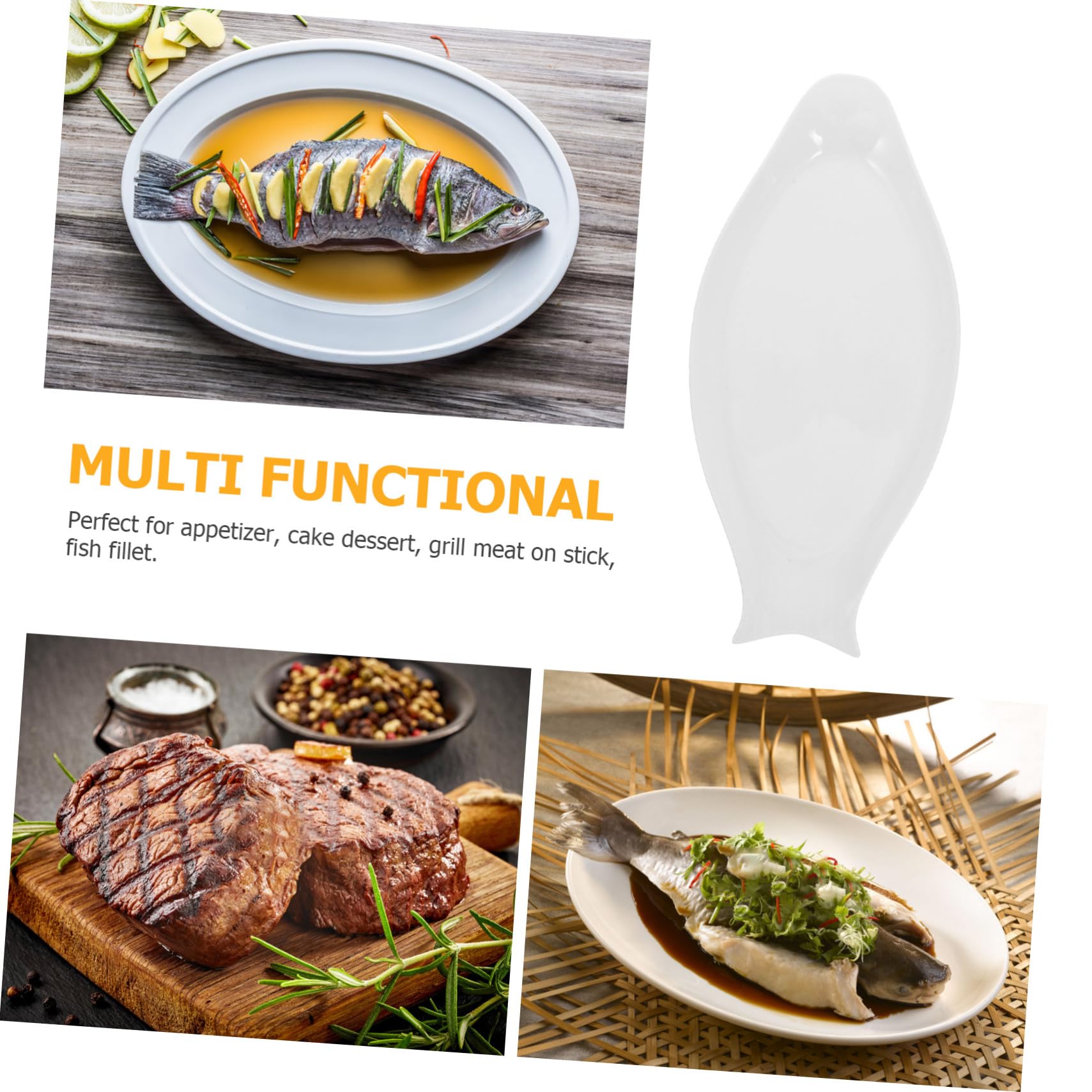Toyvian Vajilla de Pescado Ovalada de Cerámica de 16 Pulgadas Diseño Sencillo Adecuado para Servir Aperitivos Hogar o Restaurante