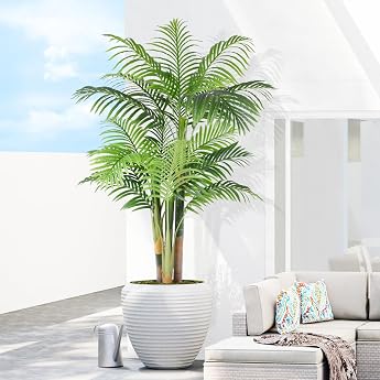 Artificial Golden Palm Tree 150 cm Artificial Plants Large Like Real UV-Resistant Artificial Tree Large Artificial Palm Tree for Home Living Room Bedroom Office Balcony Garden