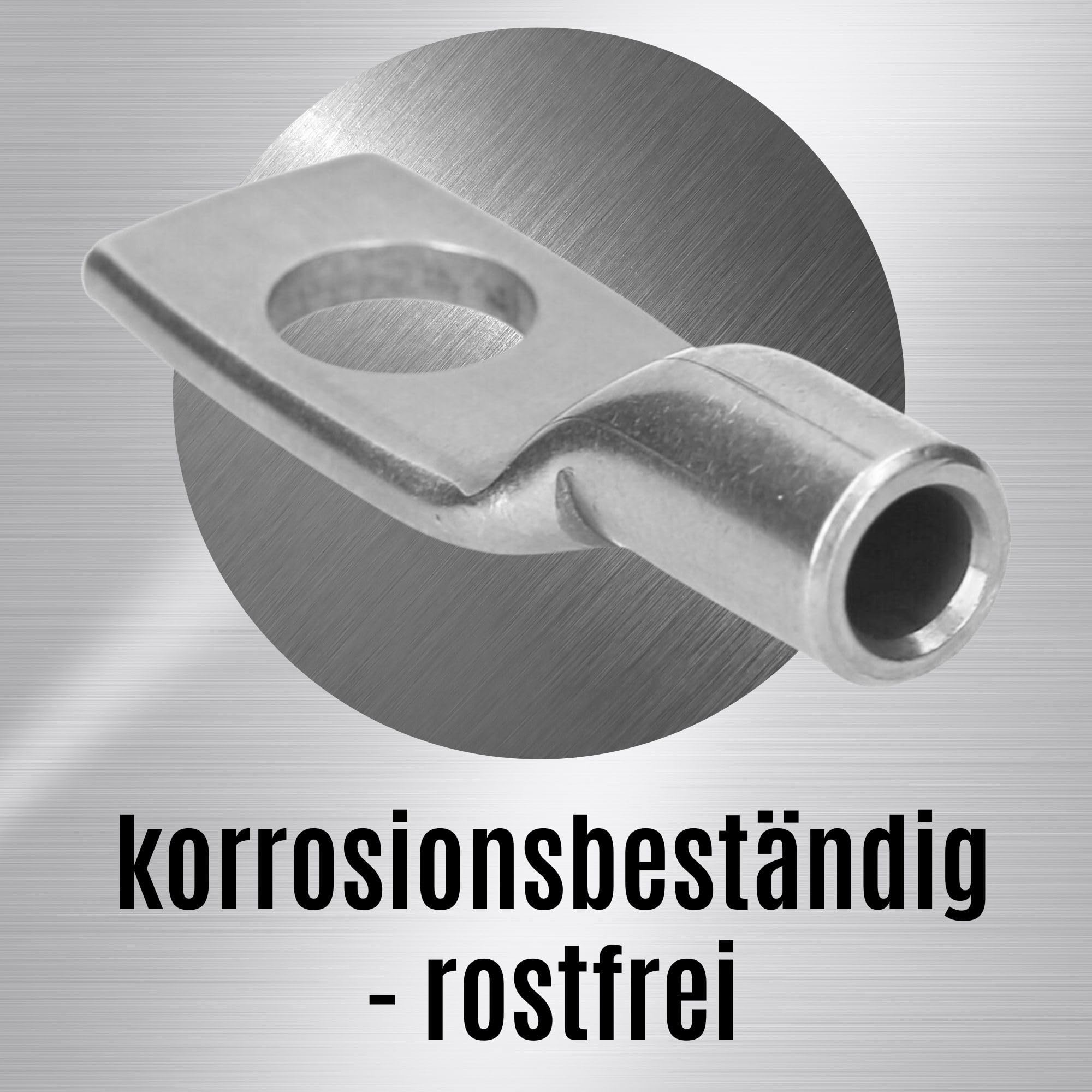 Kalitec 10x Edelstahl-Rohrkabelschuh V4A 10mm² M8 - Kabelschuh Rostfrei | Unisolierte Ringkabelschuhe für Kfz, Boote & Marine - Hochfeste Presskabelschuhe für stabile elektrische Verbindungen