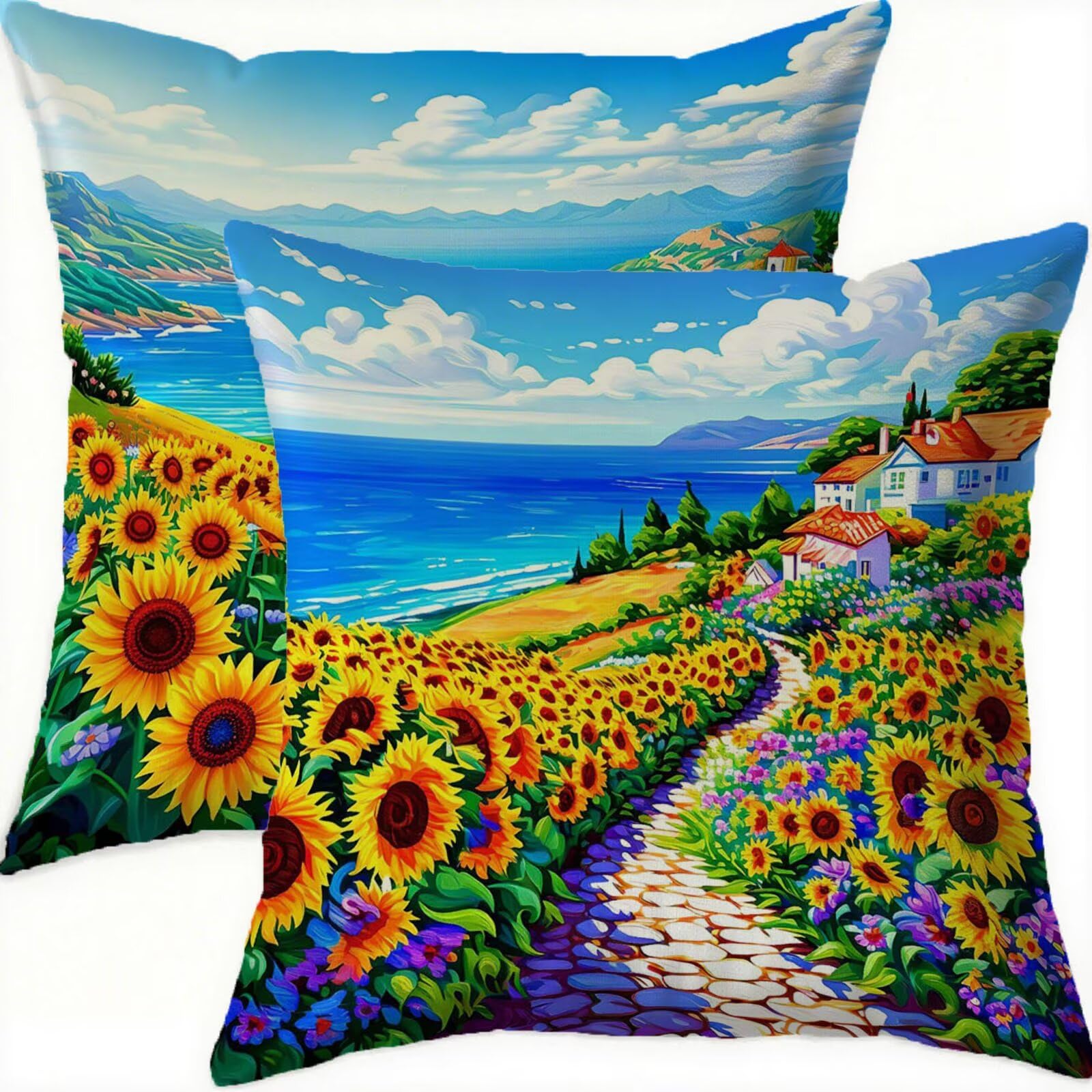 Housses de coussin 70x70cm velours imperméable grand format carré pour taie oreiller canapé patio