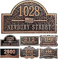 Vista 14 de Placa personalizada de dirección de casa de 12 pulgadas, números fundidos para exteriores, placa de señal de dirección personalizada con nombre