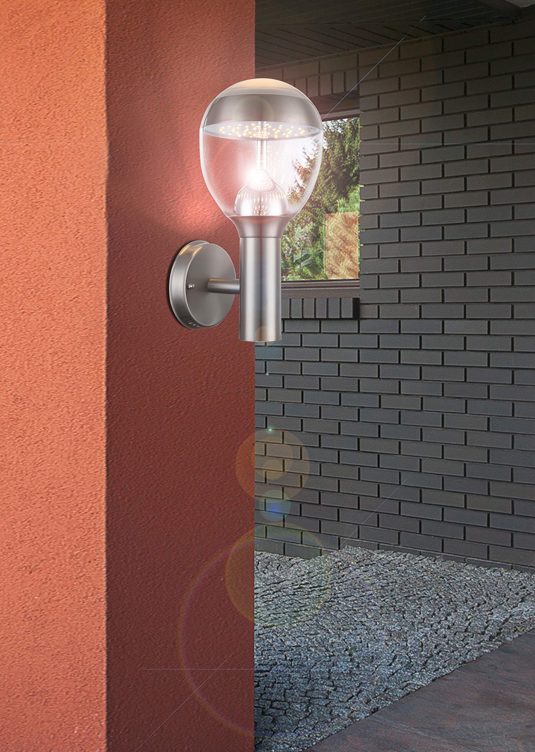 GLOBO LIGHTING Applique extérieur inox - Plastique translucide satiné
