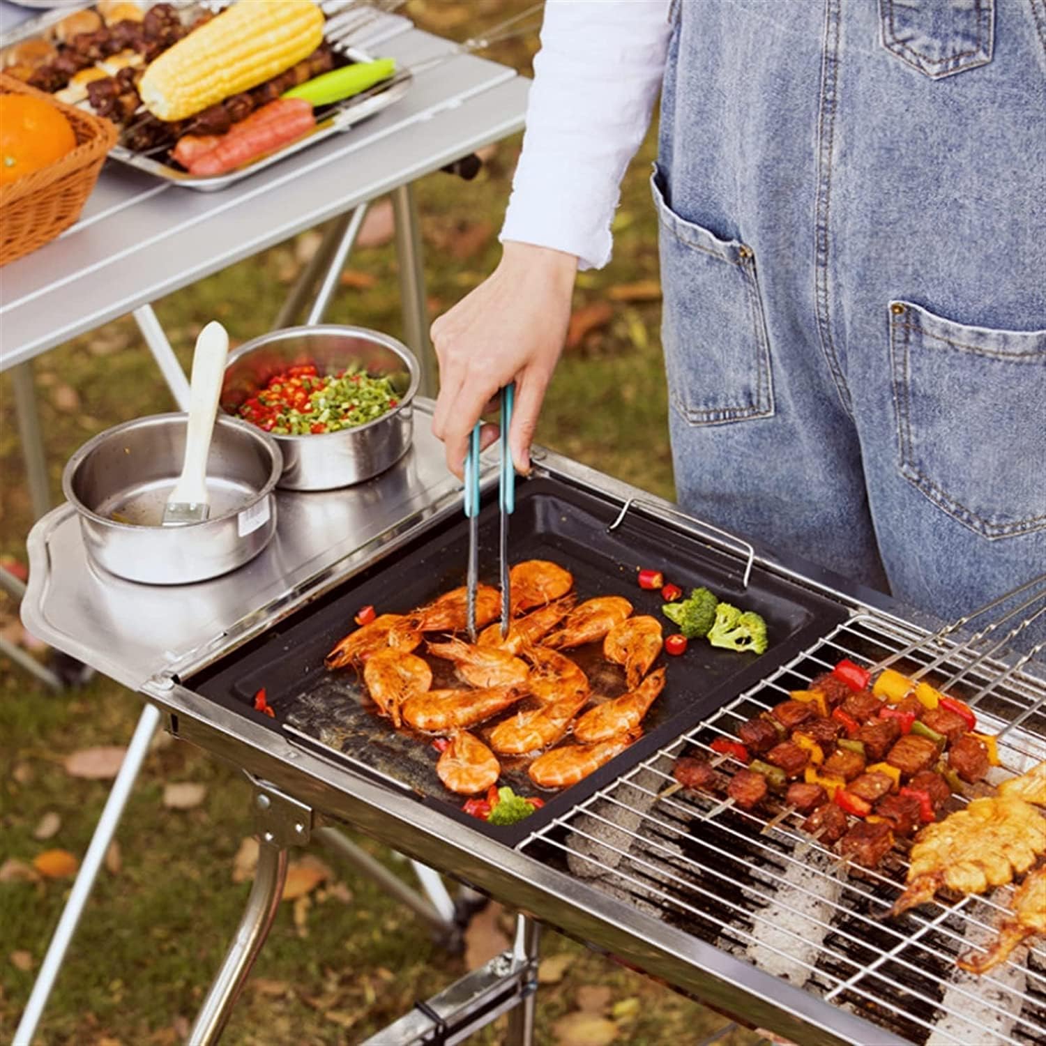 Charcoal Grills Stainless Grill Outdoor Waterproof Portable Charcoal Stove Machine Barbecue Grill Kitchen Accessories