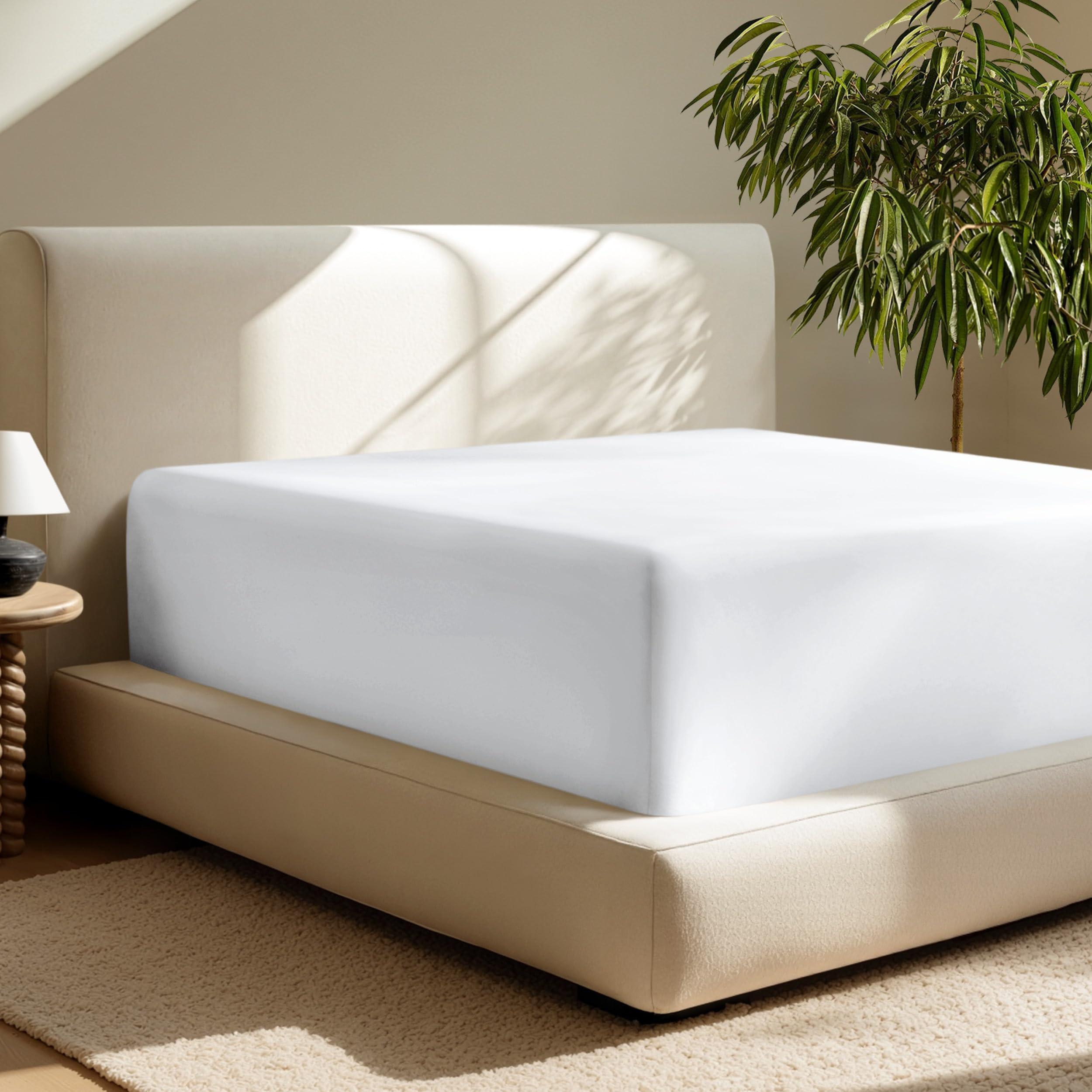 Amazon.com: Bare Home Full Extra Long Fitted Sheet - Extra Deep