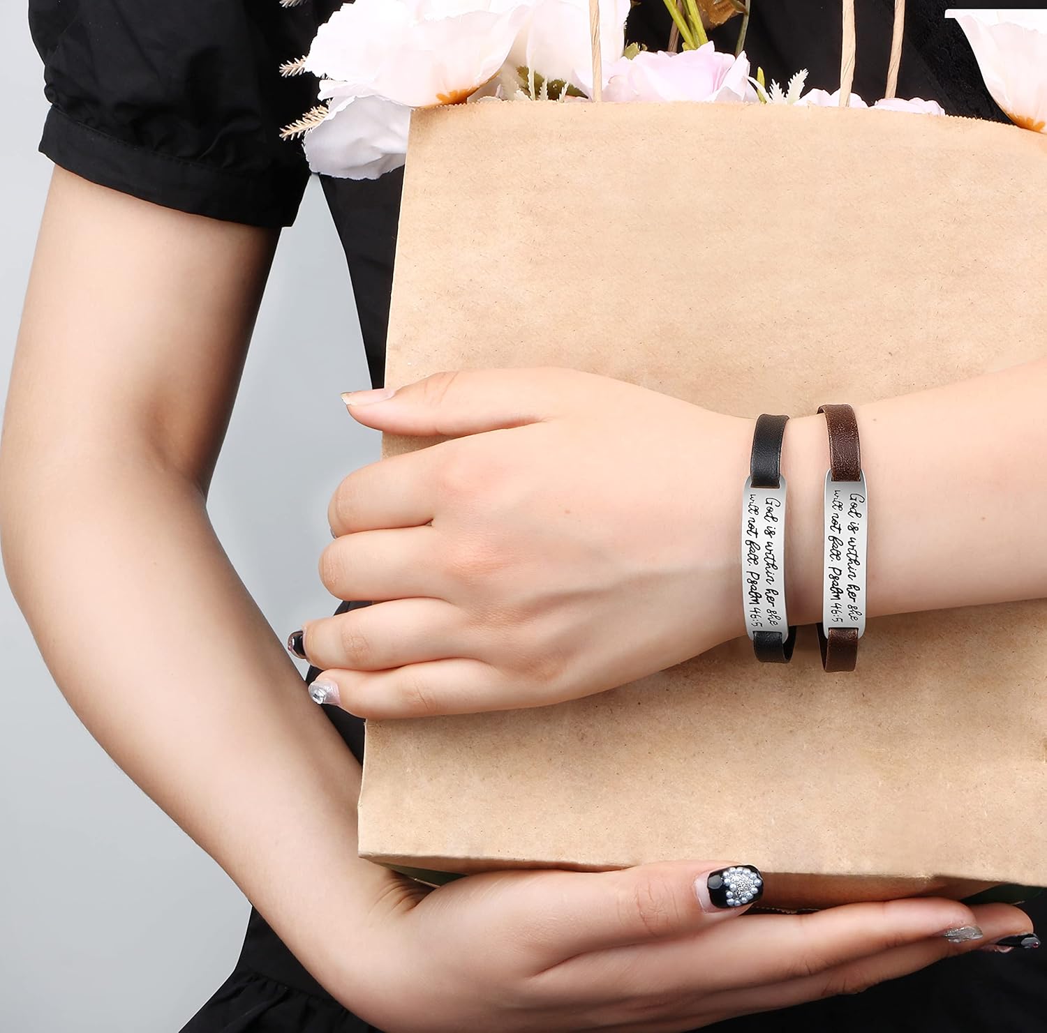 𝗖𝗵𝗿𝗶𝘀𝘁𝗶𝗮𝗻 𝗚𝗶𝗳𝘁𝘀 𝗳𝗼𝗿 𝗪𝗼𝗺𝗲𝗻 Girls 𝗕𝗶𝗯𝗹𝗲 𝗩𝗲𝗿𝘀𝗲 𝗟𝗲𝗮𝘁𝗵𝗲𝗿 𝗕𝗿𝗮𝗰𝗲𝗹𝗲𝘁𝘀 𝗳𝗼𝗿 𝗪𝗼𝗺𝗲𝗻 Christian Engraved Ornament Jewelry 𝗥𝗲𝗹𝗶𝗴𝗶𝗼𝘂𝘀 𝗚𝗶𝗳𝘁𝘀 𝗳𝗼𝗿 𝗪𝗼𝗺𝗲𝗻 Easter Gifts for Women Girls - Image 3