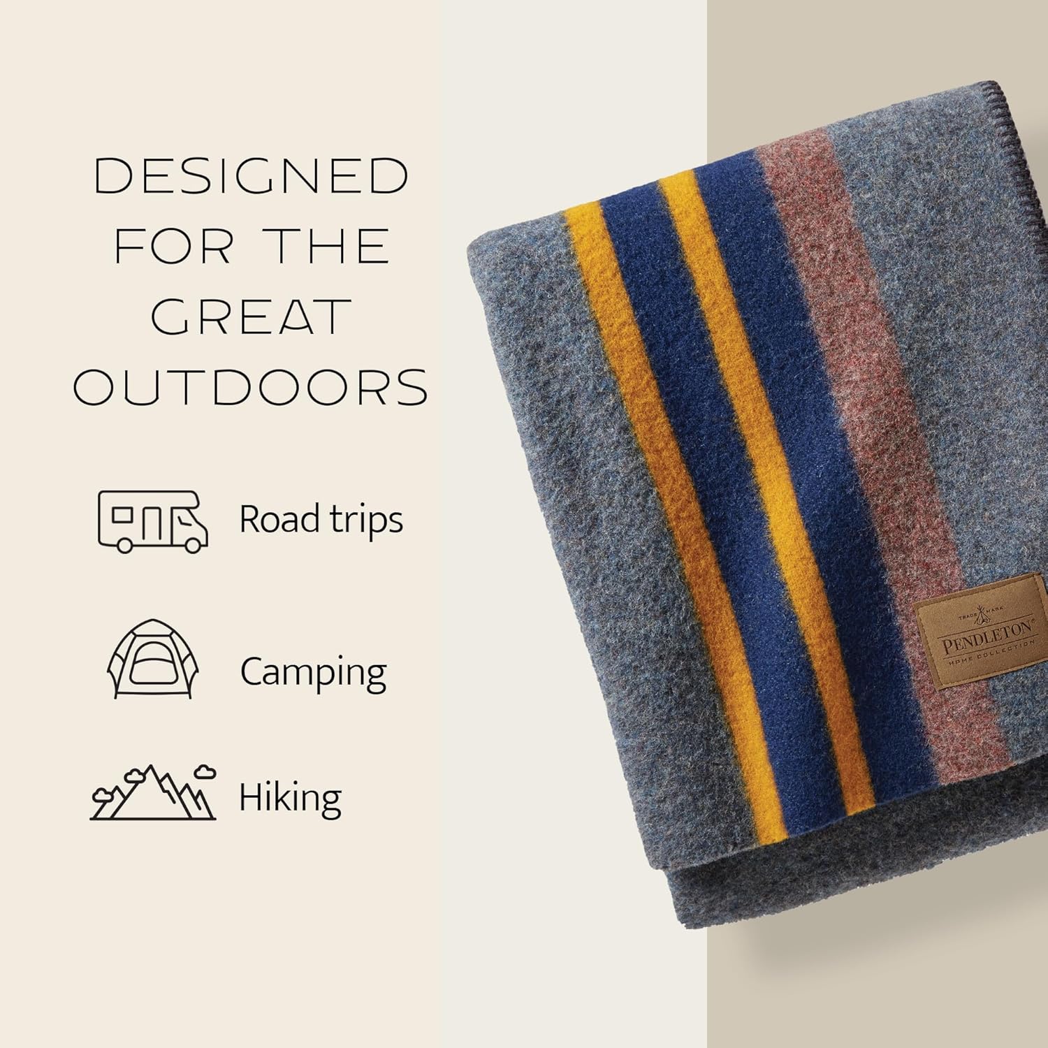 Pendleton Yakima Throw 54" x 66" - Wool Cotton, Lightweight, Soft and Durable Wool Throw for Home and Travel - Green Heather