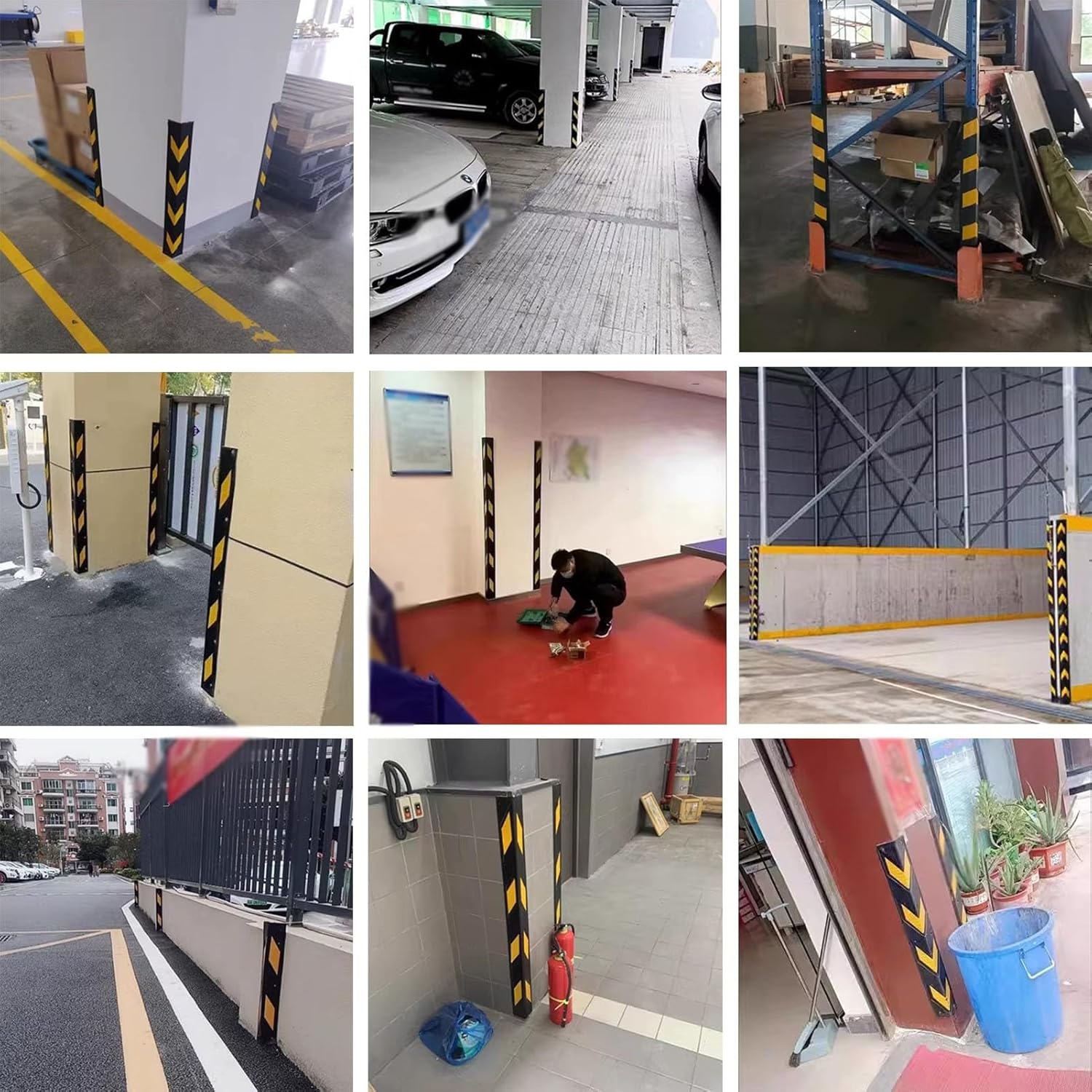 XPLKQXE Reflective Garage Wall EDG-e Protector, Rubber Wall Corner Guard, Wall Corner EDG-e and Bumpers, Corner Ant-i-Collision Strip for Parking Garages(1pcs)