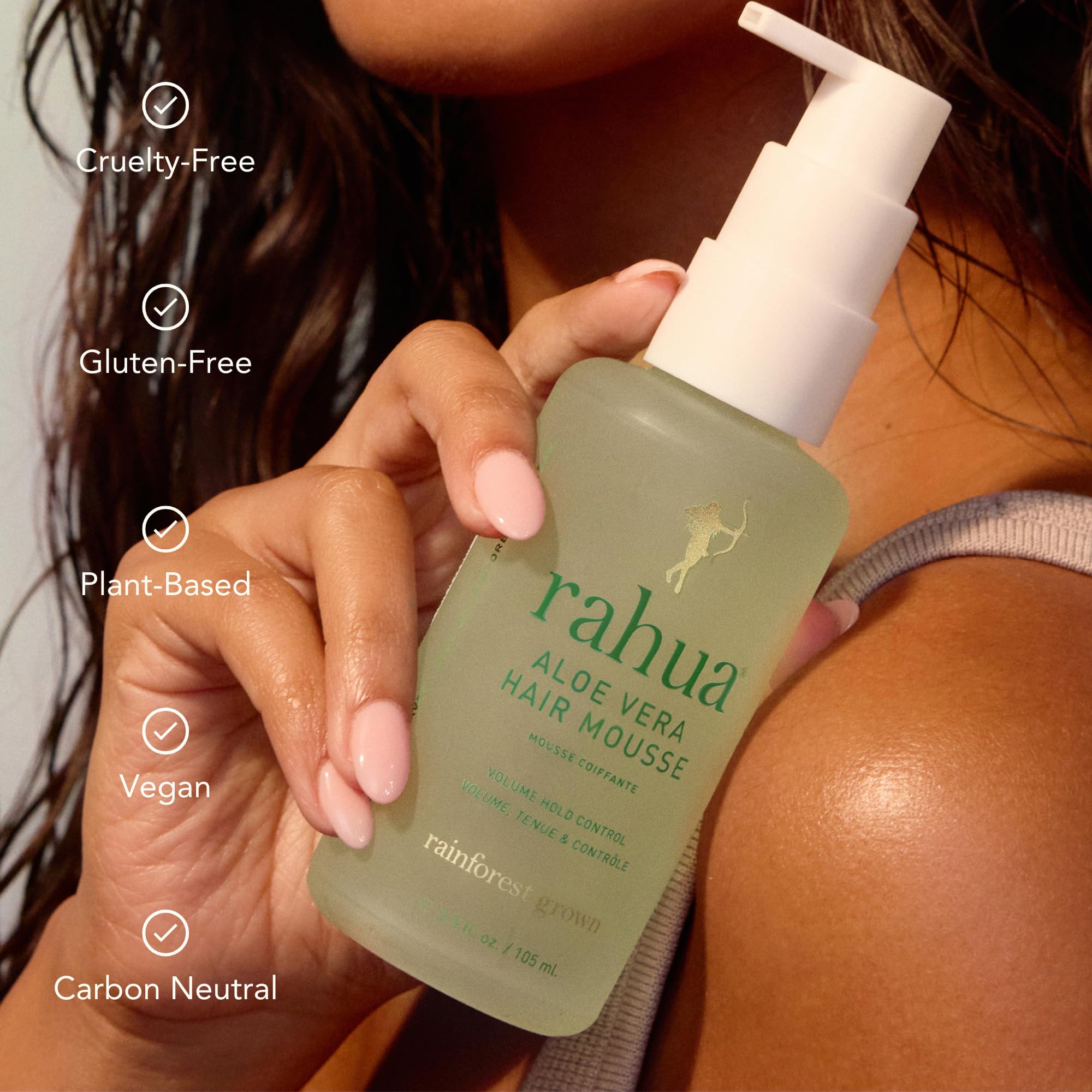 Amazon.com: Rahua Aloe Vera Hair Mousse  Volumizing Foam for Flexible  Hold, Shine & Defined Texture  With Organic Oil, Guayusa & Sugarcane   Natural Hair Styling for All Hair Types -