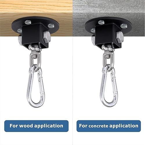 Miniatura 5 de YZZHAJ Soporte de pared para colgar bolsas de boxeo en el techo, ganchos de suspensión de columpio resistentes, capacidad de peso de 300 libras,