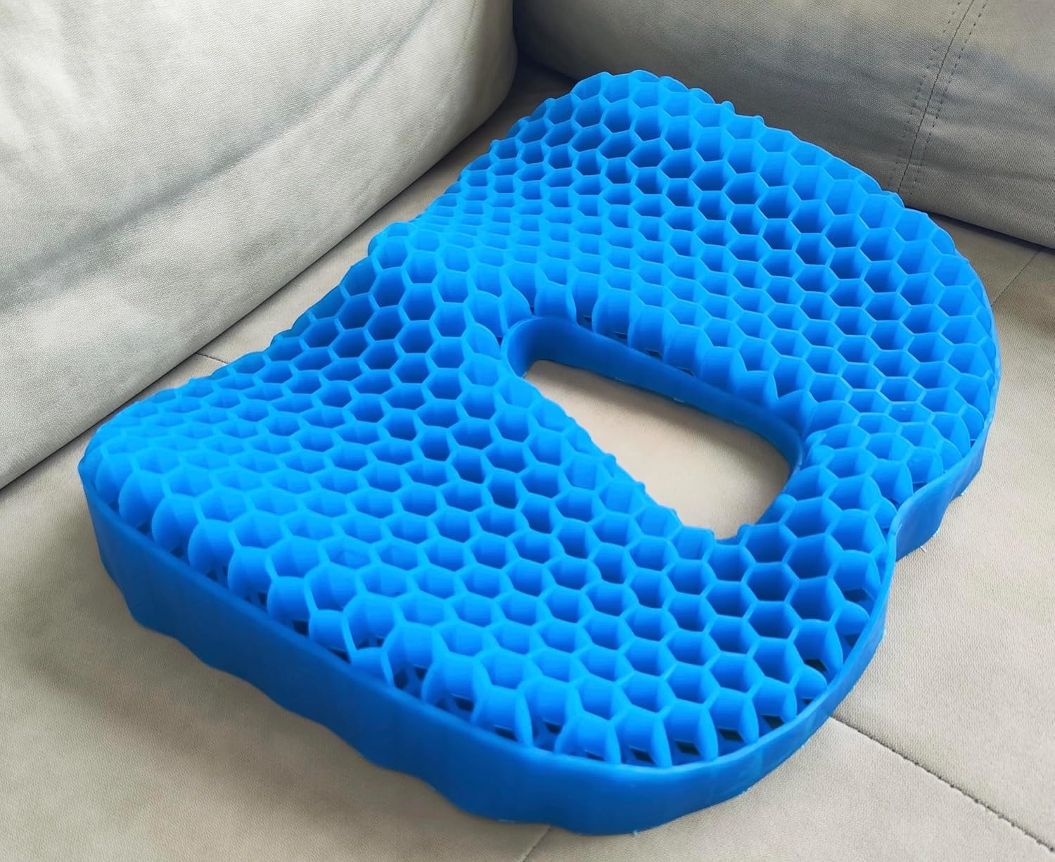 Seat Cushion – Orthopedic Memory Foam Coccyx Pad for Tailbone, Sciatica & Back Pain Relief, Non-Slip Washable Portable Pillow for Office Chair, Car, Stadium, Travel & Home Comfort (Blue)