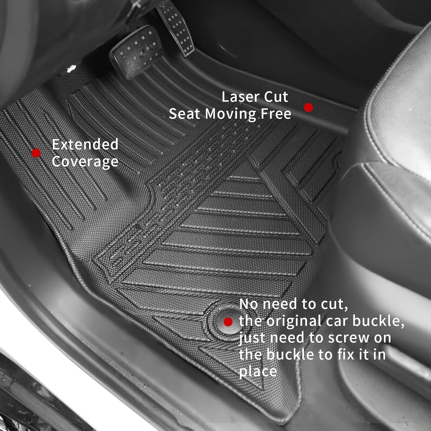 Floor Mats Compatible with 2018-2023 (Fit 2024 Traverse Limited) Chevrolet Traverse Cargo Liner Mat Back Seat Cover 7 Seat 2023 Chevy Traverse Accessories (Trunk Mat+Backrest Mats+Floor Mats) - Image 6