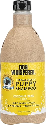 Dog Whisperer Hypoallergenic Puppy Shampoo by YAYA Organics | Gently Cleanses and Moisturizes with Organic Aloe Vera | Healthy + Eco-Friendly