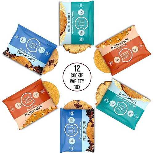 My Fit Foods, paquete variado de galletas de alto contenido en proteínas, aperitivos de gimnasio aptos para dieta baja en carbohidratos, galletas de