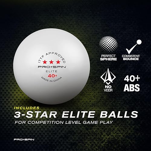 Miniatura 6 de PRO-SPIN Ping Pong Paddles Set of 4  ITTF Approved Carbon Table Tennis Rackets and Balls  Professional Quality Set with 8 Tournament-Grade Ping-Pong
