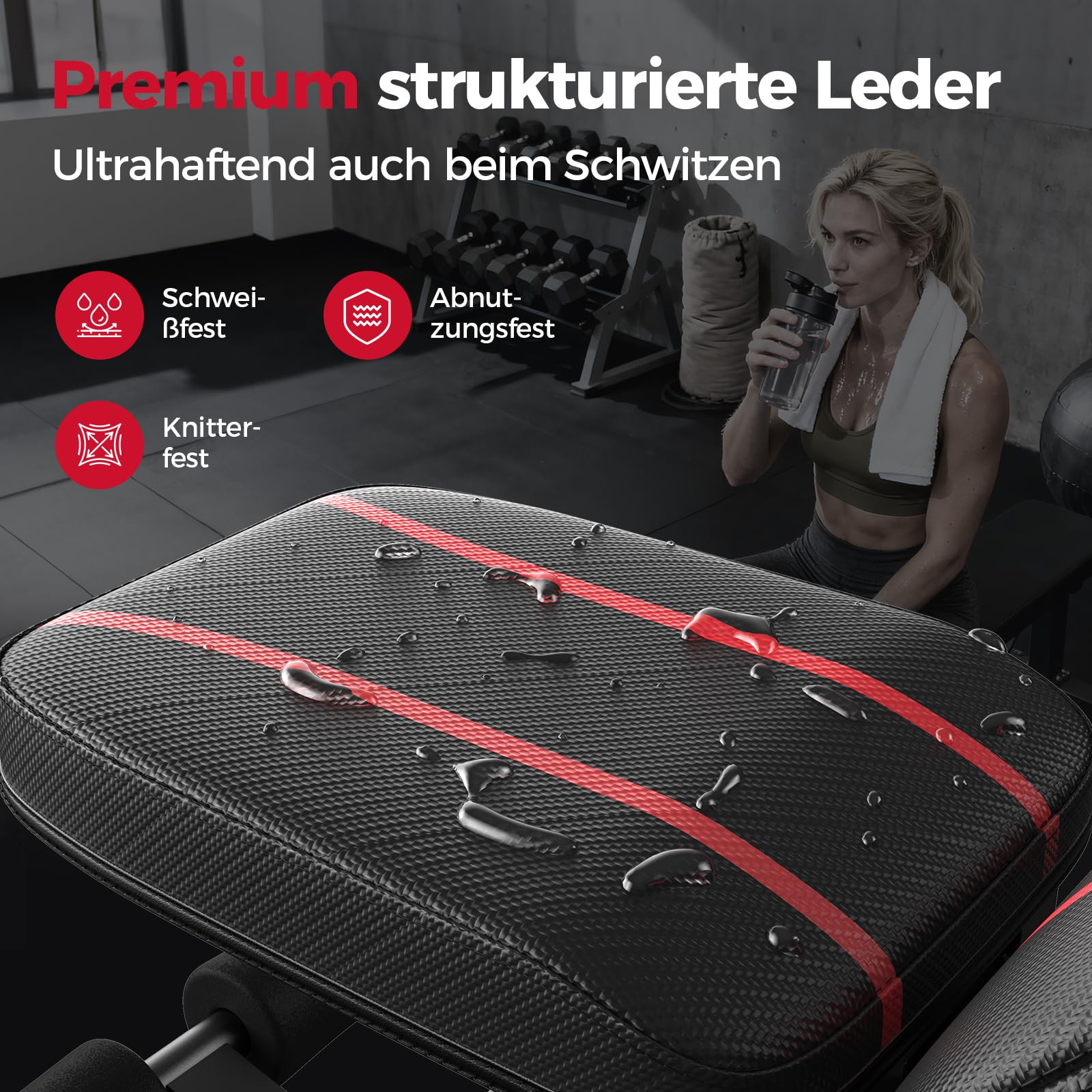 FLYBIRD Verstellbare Hantelbank, 300 kg Tragfähigkeit, Professionelle Multifunktionale Trainingsbank für Heimtraining, Faltbare Schrägbank für Ganzkörper-Workout