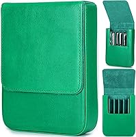 Vista 42 de Estuche Superior de Cuero Genuino de Grano Superior con 3 Ranuras para Lápices/Bolígrafos, Diseño de Moda Sólido Sin Logo, Hecho a Mano, Cierre