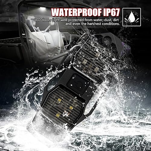 Miniatura 6 de OPP ULITE Switch UTV - Luz LED Doom de 6 unidades, blanco y rojo, 6 unidades, montaje en barra enrollable universal para interior de automóvil,