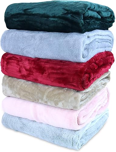 Miniatura 5 de Arkwright Mantas de forro polar coral, paquete de 12, suaves, cálidas y grandes, mantas a granel para ropa de cama, sofá y viajes, 50 x 60 pulgadas,