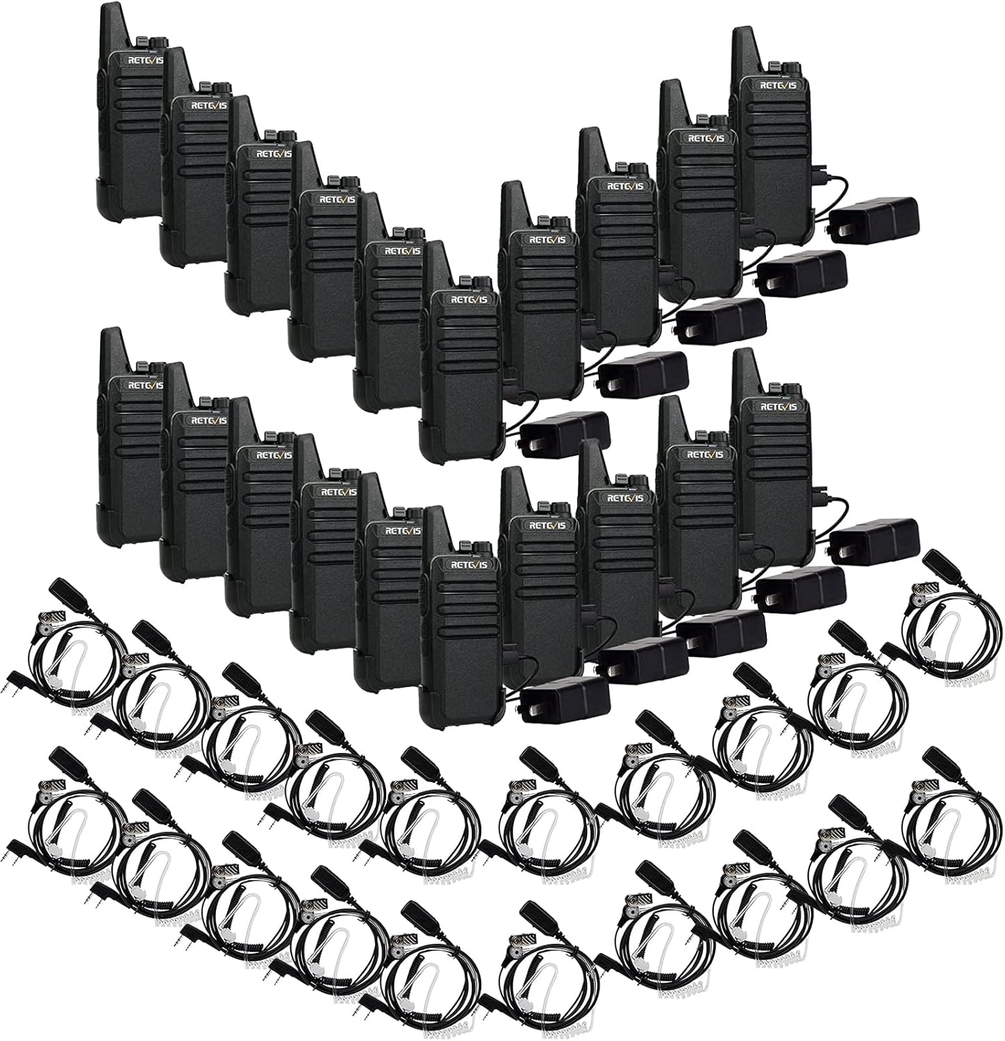 Retevis RT22 Walkie Talkies(20 Pack) with Earpiece(20 Pack