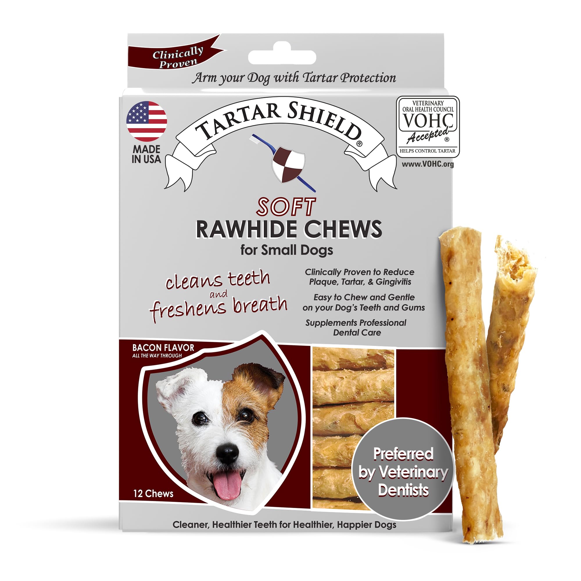 Tartar Shield Rawhide - Mascarilla suave para perros de talla pequeña