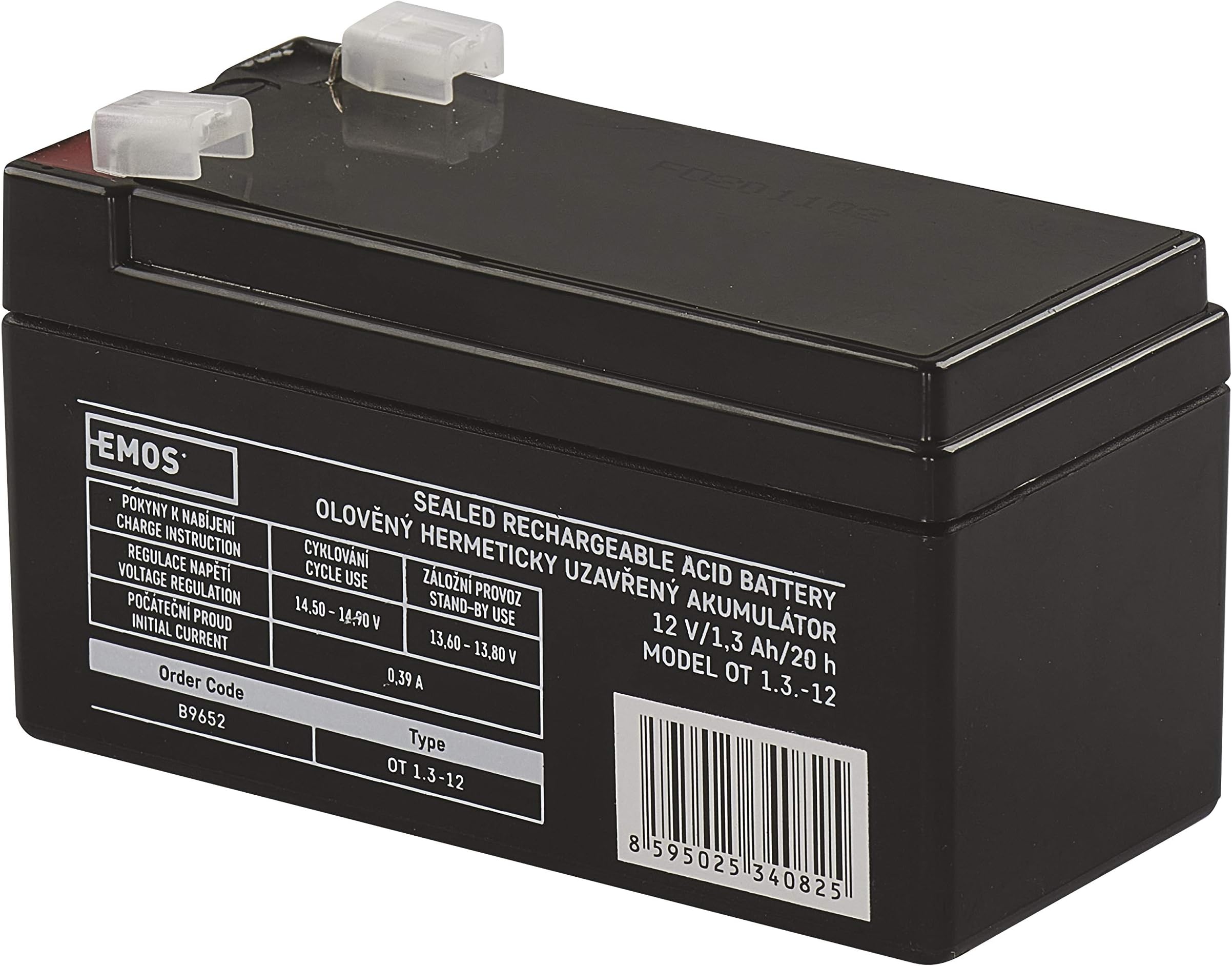 Emos Maintenance-Free Lead Acid Battery 12 V 1.3 Ah B9652 – Pack of 1