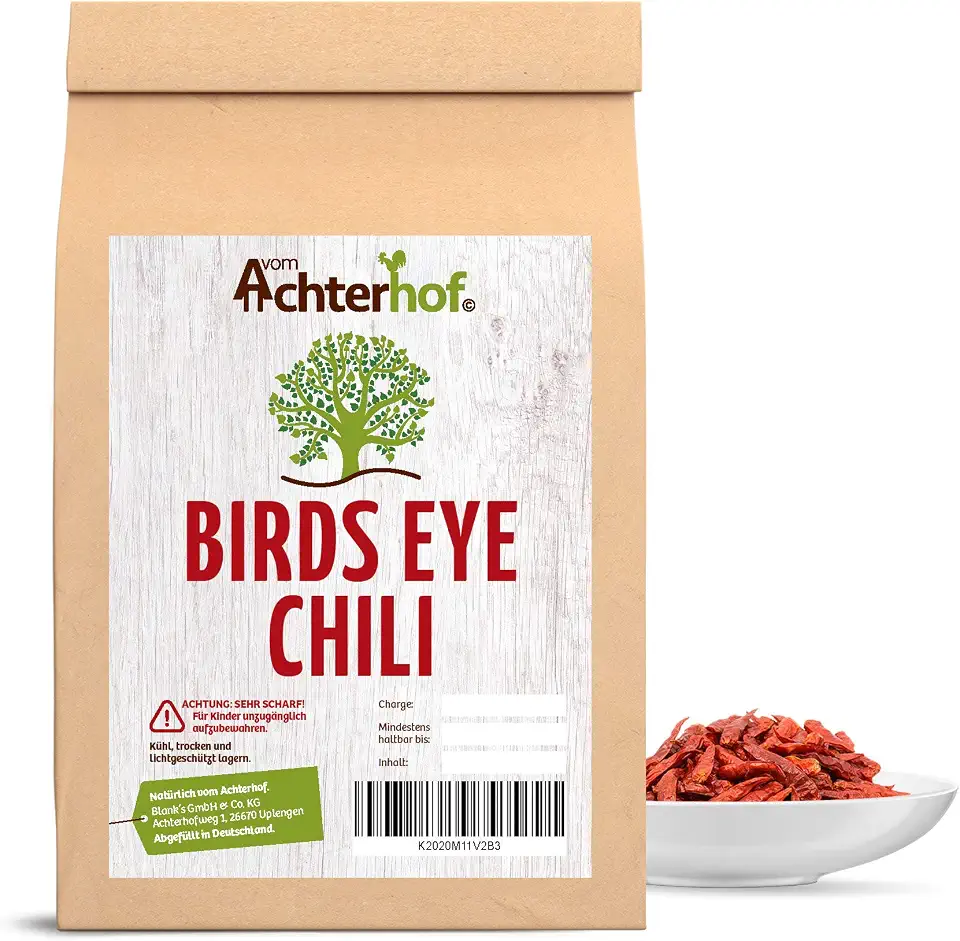 Sweet Chili Sauce – einfach selber machen 5 100 g Bird Eyes Chili ca. 300 Stück- sehr scharfe Chilischoten Schärfegrad 8-9
