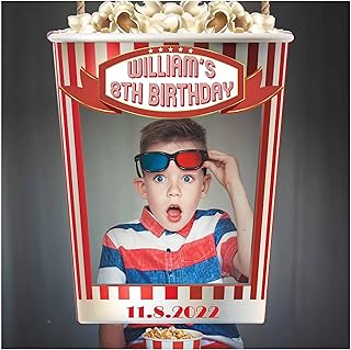 Popcorn Selfie Prop Movie Entertainment Social Media Photo Booth Prop sizes 36x24, 48x36; Personalized Theather Movies Motion Picture Home Decorations Handmade Party Supply Photo Booth Frame