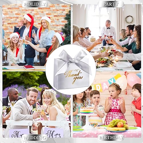 Miniatura 4 de Wesiti Paquete de 80 bolsas pequeñas de regalo de agradecimiento, lazo de coqueta para fiesta, cajas de cinta de lazo para boda novia, 4.5 x 1.8 x