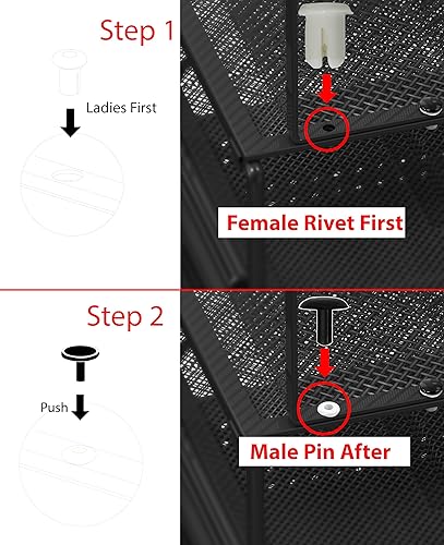 Miniatura 6 de Organizador de escritorio SimpleHouseware de malla con cajón deslizante, doble bandeja y 5 secciones verticales, color negro Negro