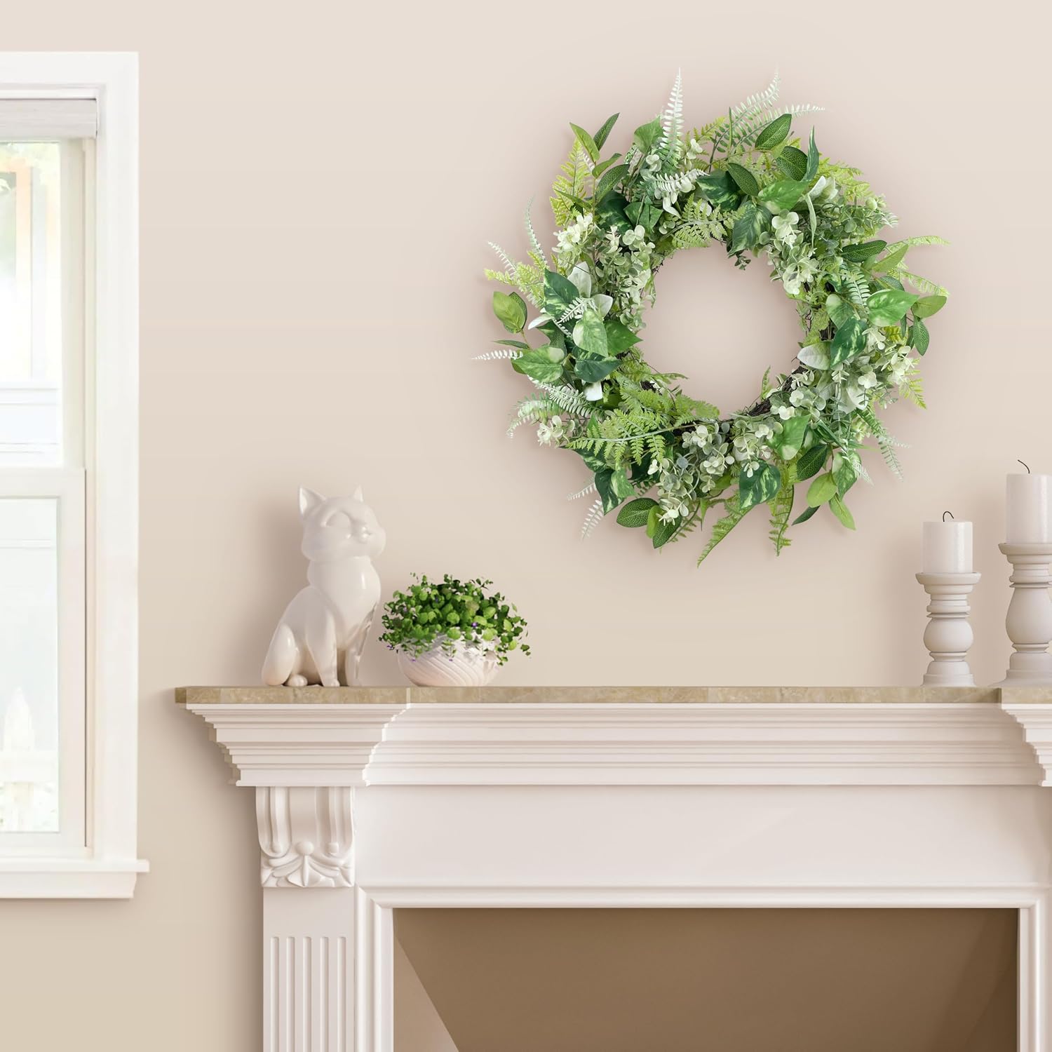 Puleo International 26" Artificial Eucalyptus Floral Spring Wreath