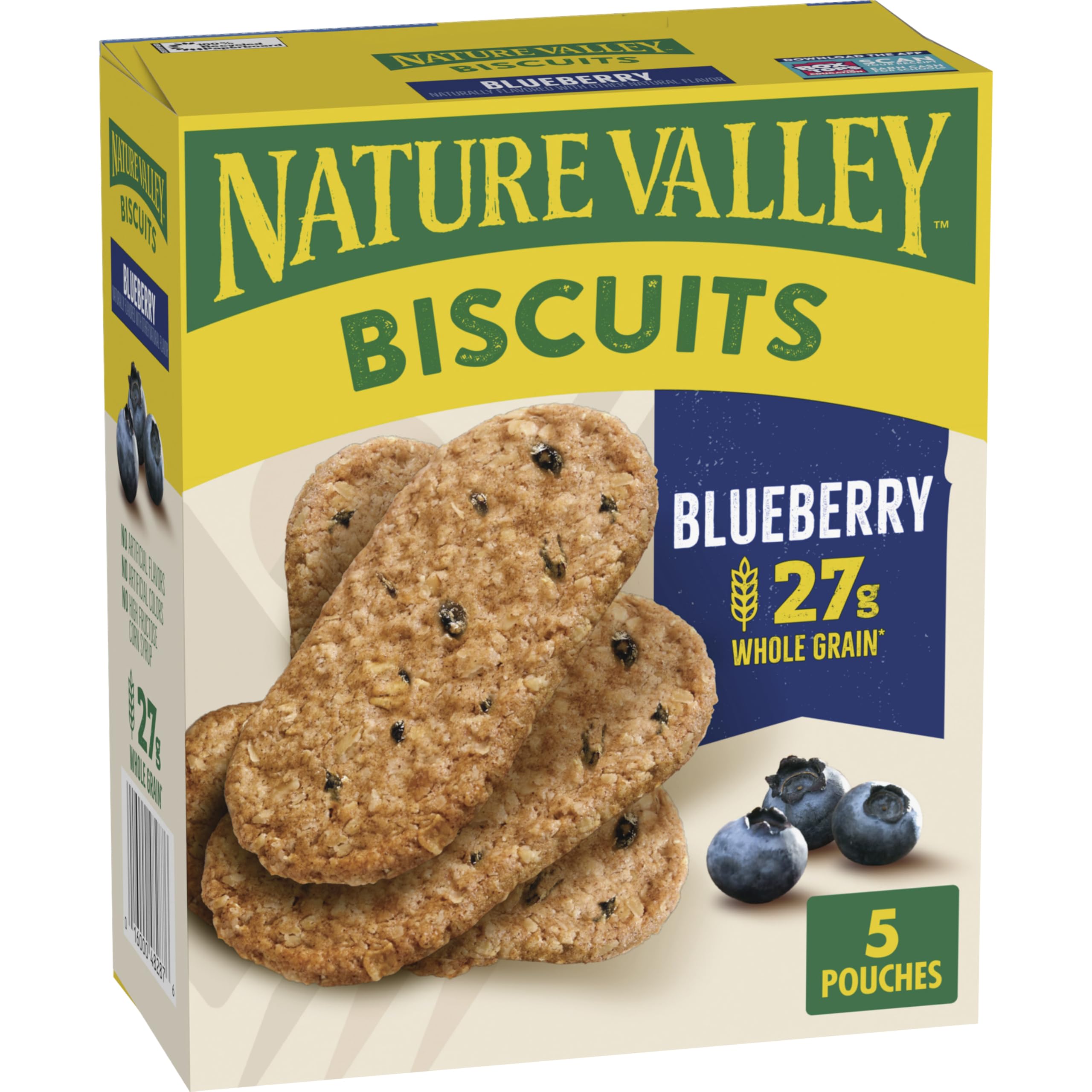 Nature Valley Blueberry Biscuits, Made With Whole Grain, 5 ct, 8.85 OZ