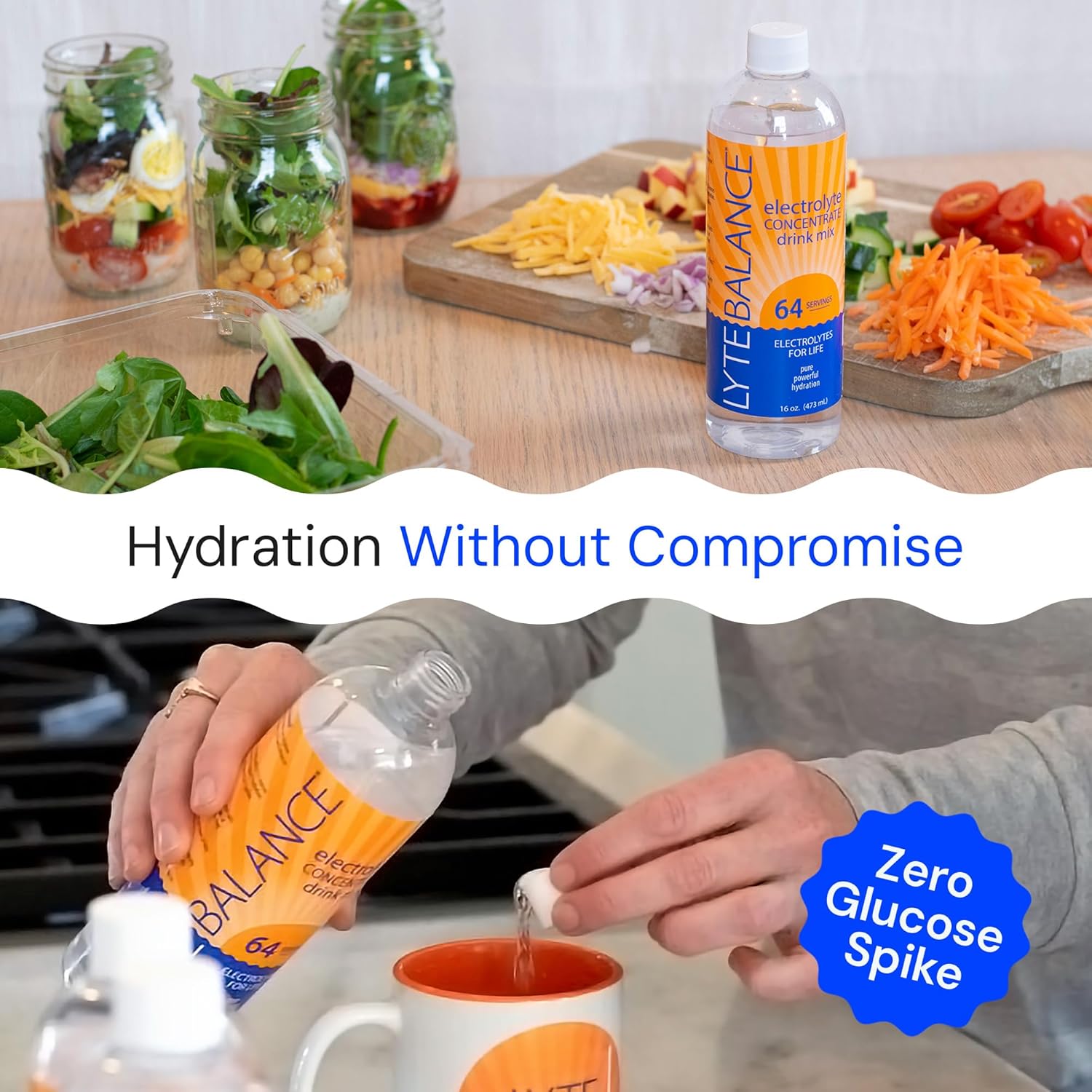 Lyte Balance: Concentrado de Eletrólitos Líquido para Hidratação Diária, Recuperação Muscular e Suporte Imune - Com Sódio, Potássio e Magnésio (1.814g) sem Açúcar - Imagem 9