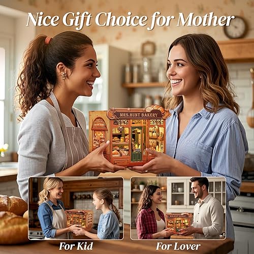 Miniatura 46 de Cutefun Kit de rincón de libros, kit de casa de muñecas en miniatura, kits de rincón de libros para adultos, sujetalibros con luz LED para Cuerdas