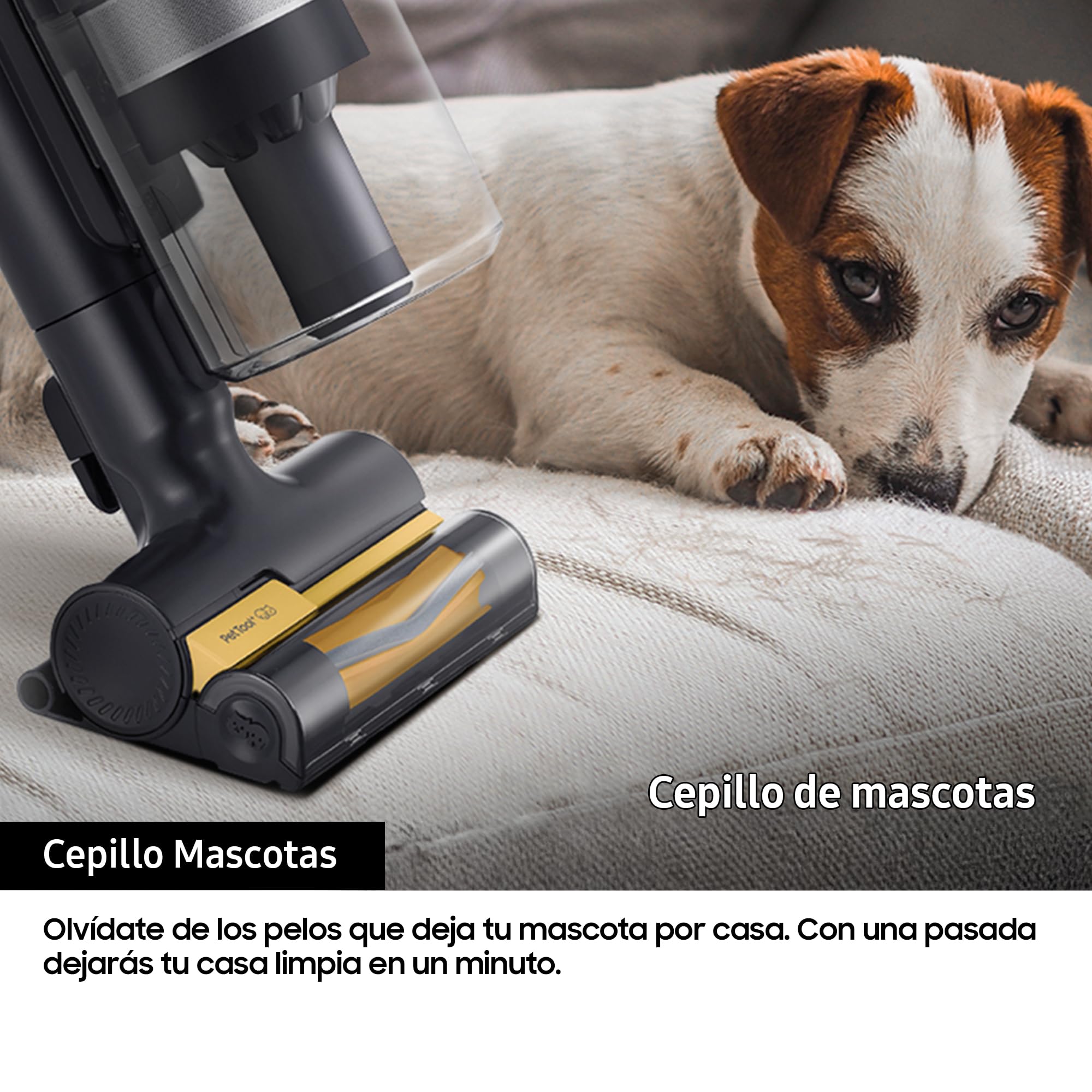 Samsung Aspiradora sin Cable Jet 75E Pet 200AW VS20B75AGR5/WA | Gran poder de succión, Con Cepillo para Mascotas, Sistema de filtración multicapa, Diseño ergonómico y ligero