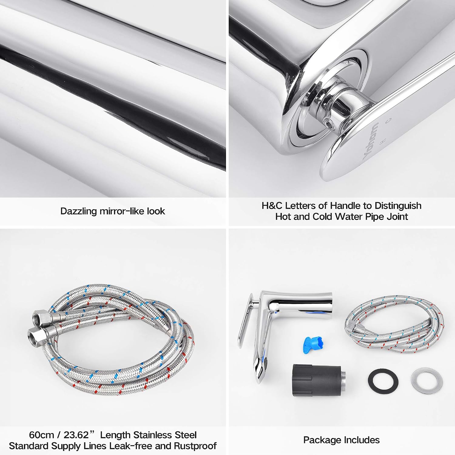 Product Deal Yohom Vessel Sink Faucet Chrome Tall Bathroom Sink Faucet Single Handle Bowl Lavatory Vanity Sink Faucets One Hole Basin Mixer Tap Brass