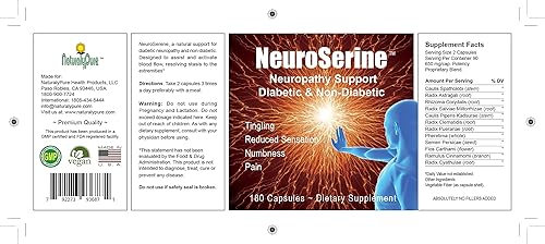Miniatura 2 de NeuroSerine - Fórmula de apoyo y alivio nervioso con ingredientes naturales potentes únicos. Entumecimiento nervioso, dolores nerviosos, calambres,