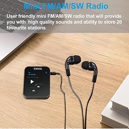 Miniatura 2 de Radio AM FM SW Mini peso de 0.95 onzas (0.95 oz), tamaño del reloj, USB recargable, radio de bolsillo personal, pantalla OLED, sintonización digital