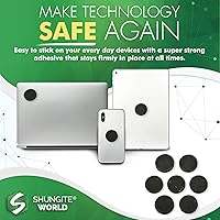 Vista 5 de 7 calcomanías auténticas de Shungite sin pulir de 0.787 in / 0.78 pulgadas, placa de protección de piedra de energía curativa genuina para teléfono