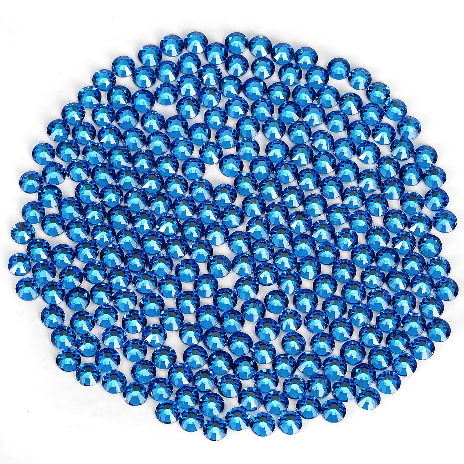 YHMQ DU 2880 Stück Strasssteine für Nägel, Capri Blue SS10 2.6-2.8mm | Kristallsteine für Nail Design, Maniküre und Basteln. Perfekt für Nägel, Schmuck, Accessoires und kreative DIY-Dekoration