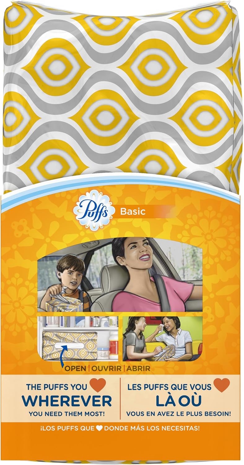 Puffs Softpack Basic Facial Tissues; 132 Count (Pack of 9)