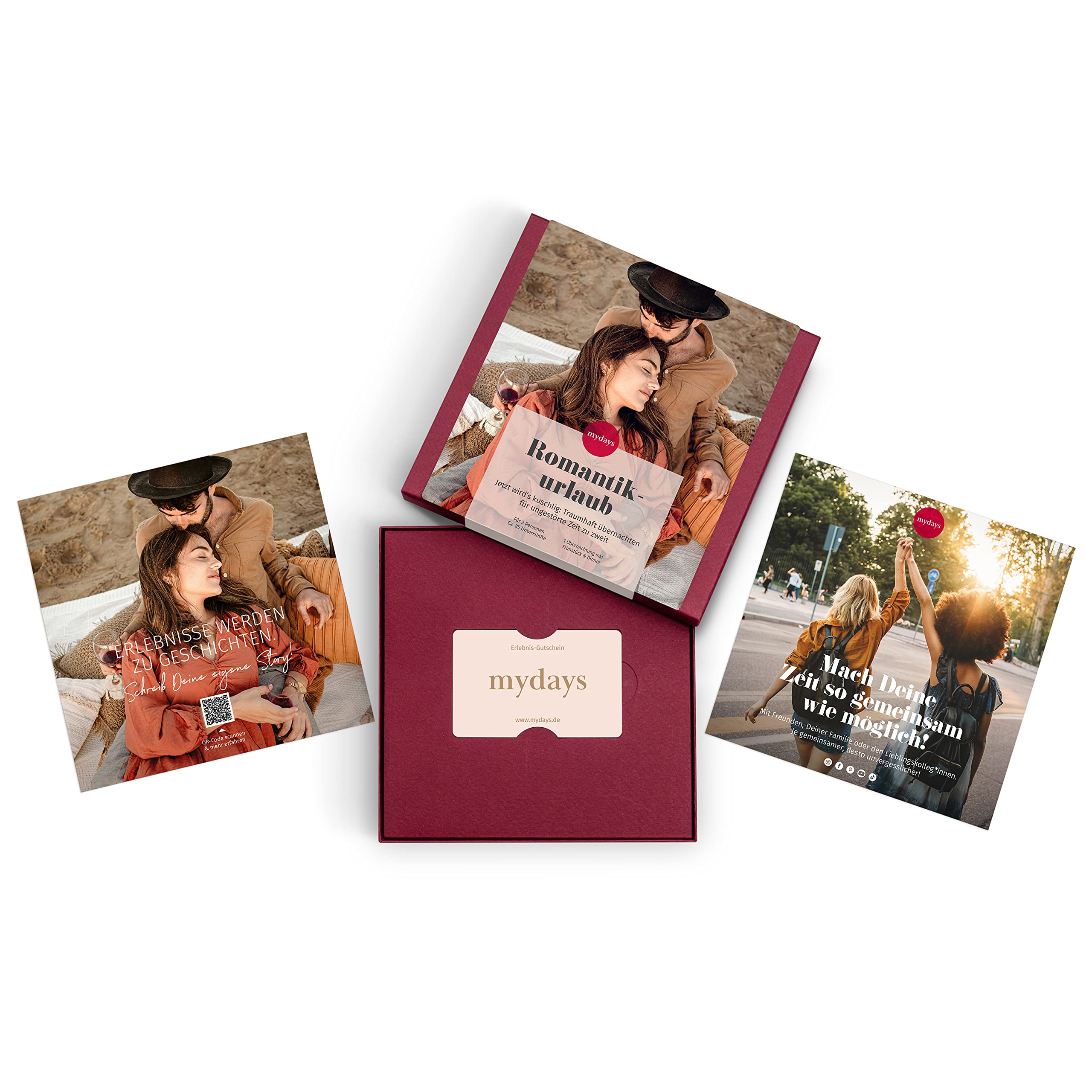 mydays Geschenkbox Romantikurlaub, ca. 60 traumhafte Standorte, Reise-Gutschein für 2 Personen