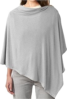 Konssy Knit Nursing Cover for Breastfeeding, 360° Full Privacy Breathable Breastfeeding Cover, Multi-use Carseat Canopy(Grey) - Buy now