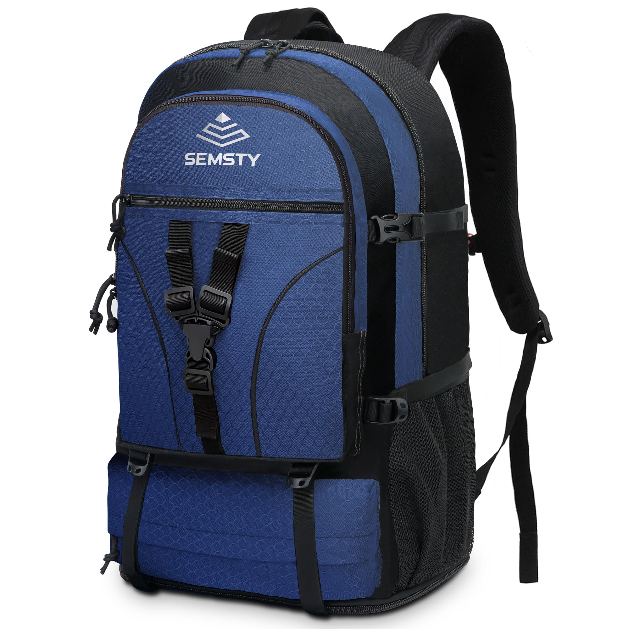Mochila de senderismo, 40 L + 10 L, mochila de viaje expandible aprobada para vuelo, camping, mochila de viaje para hombres y mujeres